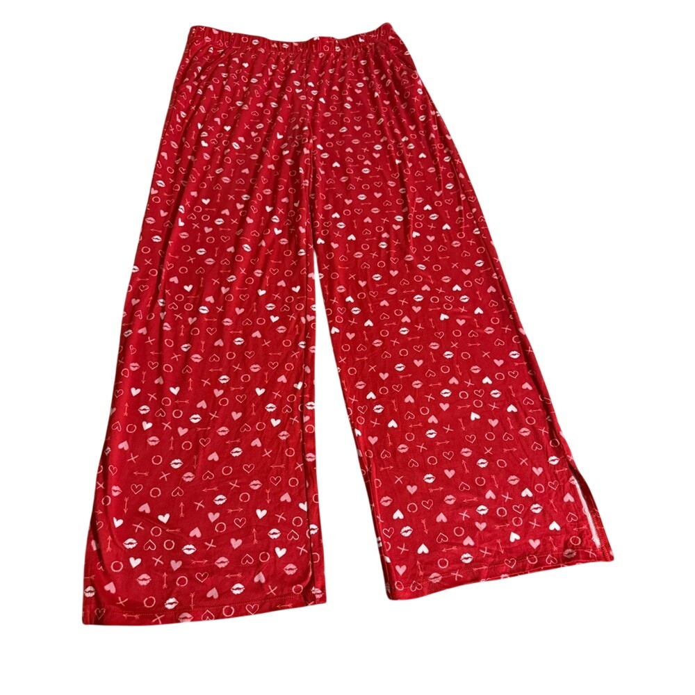 Women's Red Patterned Pajama Pants size M